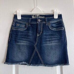 Wallflower Women's Denim Skirt - Dark Blue